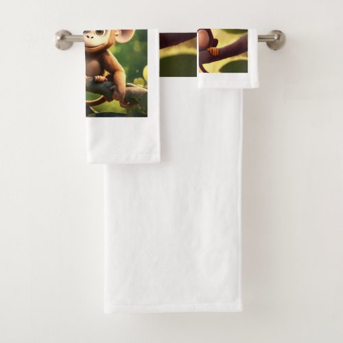 Monkey printed Towel set