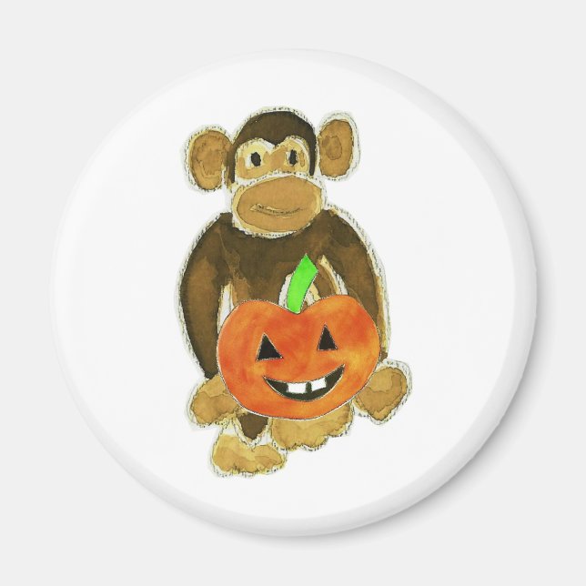 Monkey Pumpkin Magnet (Front)