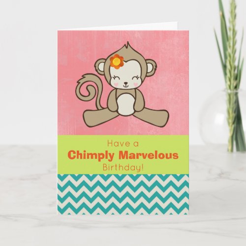 Monkey Pun Funny And Cute Birthday Greeting Card