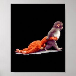 Monkey punch baby graphic little punch big love  poster