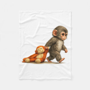 Monkey Punch Baby Macaque Little Punch Big Cute Fleece Blanket