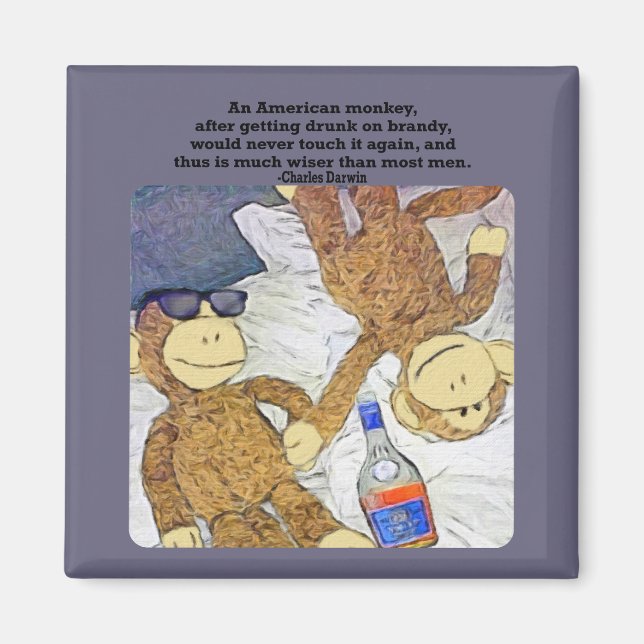 Monkey quote magnet (Front)
