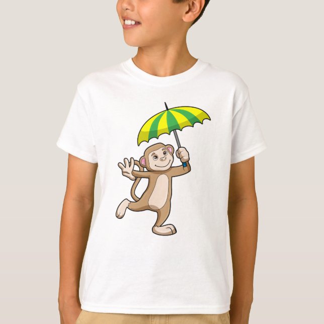 Monkey Rain Umbrella T-Shirt (Front)