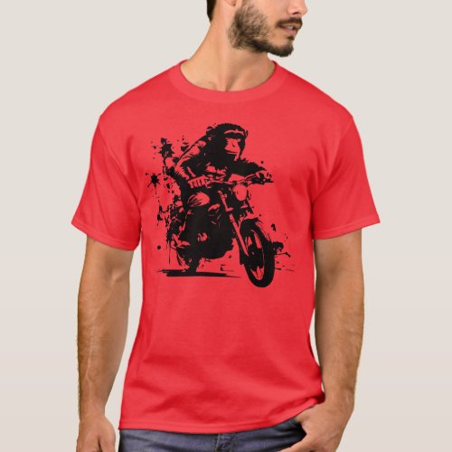 monkey riding on the motorbike T_Shirt