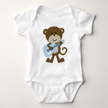 Monkey Rocker Guitar Player Baby Bodysuit by Personalizedbydiane at Zazzle