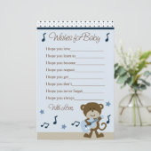 Monkey Rocker Guitar Player Wishes for Baby Shower (Standing Front)