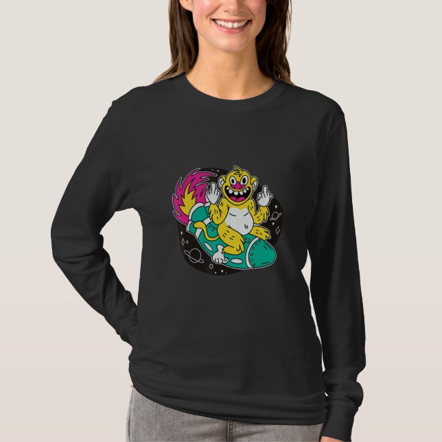 Monkey Rocket Space T-Shirt (Front)