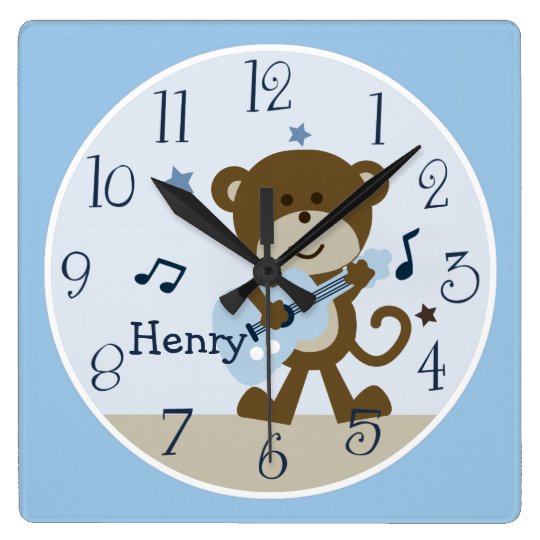 Monkey Rockstar Musical Kid S Baby Nursery Clock Zazzle Monkey Rockstar Musical Kid S Baby Nursery Clock