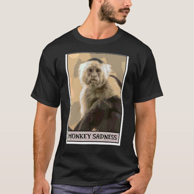 Monkey Sadness Monkey Crying Meme T-Shirt (Front)