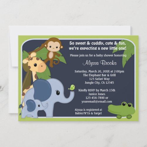 Monkey SAFARI SKY Baby Shower invitation jungle SS