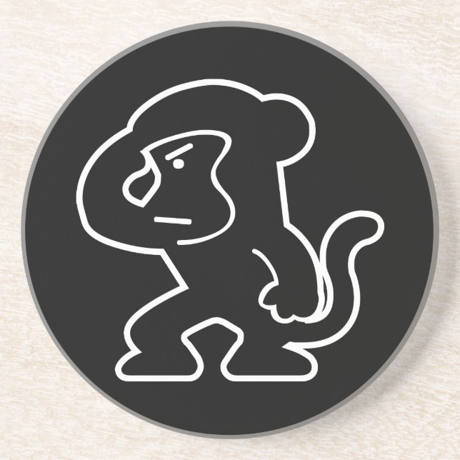 Monkey Sandstone Coaster (Front)