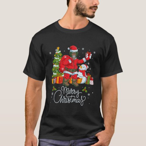 Monkey Santa Christmas Pajama Family Group Matchin T_Shirt