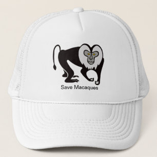 Monkey - Save MACAQUES - Animal lover -Wildlife Trucker Hat