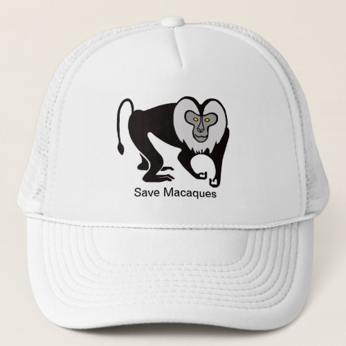 Monkey _ Save MACAQUES _ Animal lover _Wildlife Trucker Hat