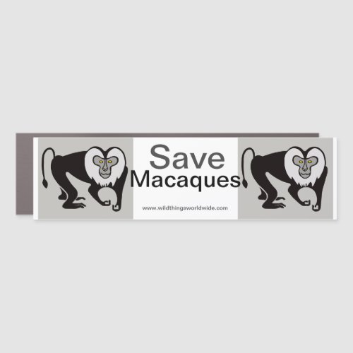 Monkey _ Save MACAQUES _ Endangered animal _ Car Magnet
