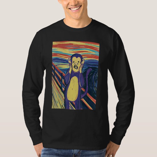 Monkey Scream Munch Painting The Scream Monkey T-Shirt (Front)
