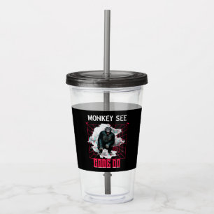 Monkey See Code Do Web Developer Humor Acrylic Tumbler