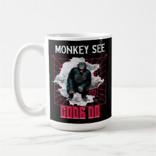 Monkey See Code Do Web Developer Humor Coffee Mug