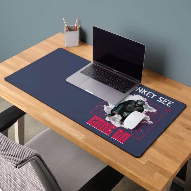 Monkey See Code Do Web Developer Humor Desk Mat (Office 2)