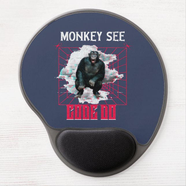 Monkey See Code Do Web Developer Humor Gel Mouse Pad (Front)