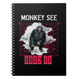 Monkey See Code Do Web Developer Humor Notebook