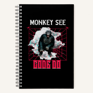 Monkey See Code Do Web Developer Humor Notebook