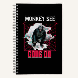 Monkey See Code Do Web Developer Humor Notebook