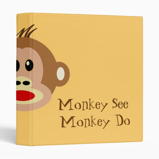 Monkey See Monkey Do 3 Ring Binder (Front/Spine)