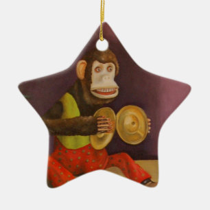 Monkey See Monkey Do Ceramic Ornament