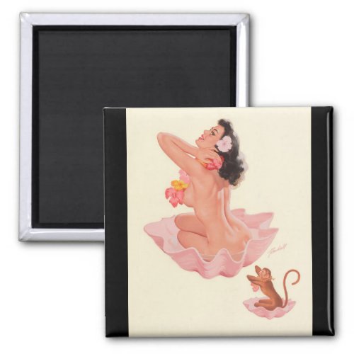 Monkey See__Monkey Do Pin Up Art Magnet