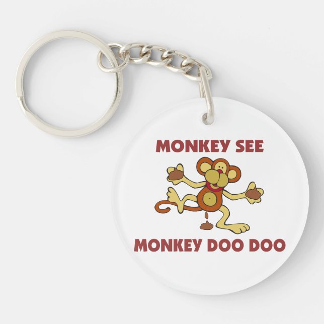 Monkey See Monkey Doo Doo Keychain (Front)