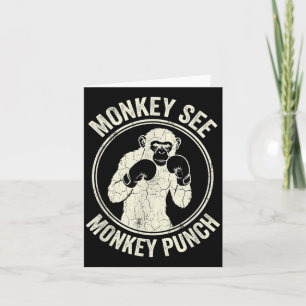 Monkey See Monkey Punch Vintage Boxing Gorilla Card