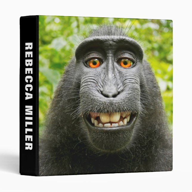Monkey Selfie 3 Ring Binder (Front/Spine)