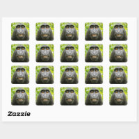 Monkey Selfie Square Sticker