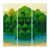 Monkey shadow in the forestTriptych