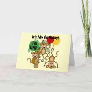 Monkey Shine 1st Birthday Tshirts and Gifts Card