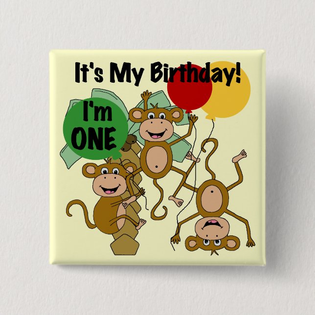 Monkey Shine 1st Birthday Tshirts and Gifts Pinback Button (Front)