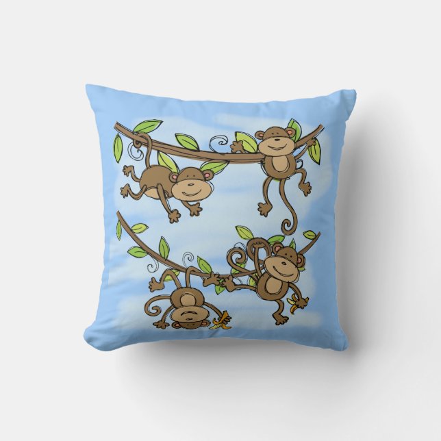 Monkey Shine Pilllow Throw Pillow (Front)