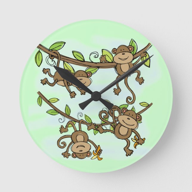 Monkey Shine Round Clock (Front)