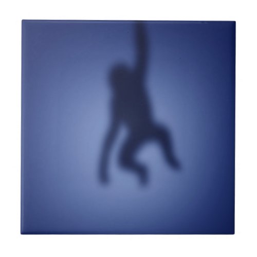 Monkey silhouette ceramic tile