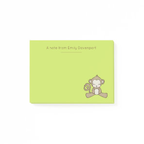 Monkey Sitting Down Looking Happy Cute & Kawaii Post-it Notes