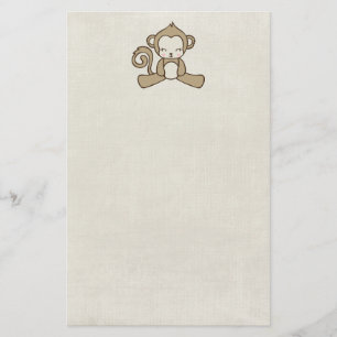Monkey Sitting Down Looking Happy Cute & Kawaii Stationery
