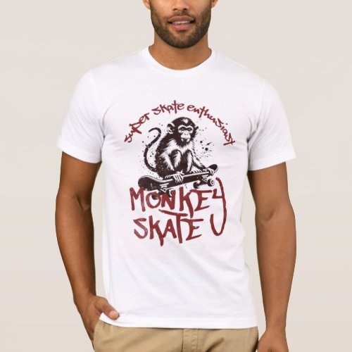 monkey skate short  T_Shirt