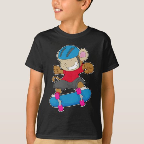 Monkey Skater Skateboard Sports T_Shirt
