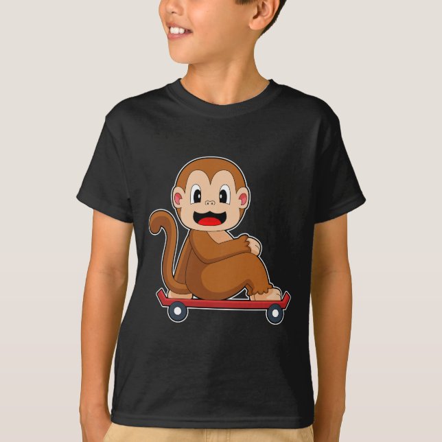 Monkey Skater Skateboard T-Shirt (Front)