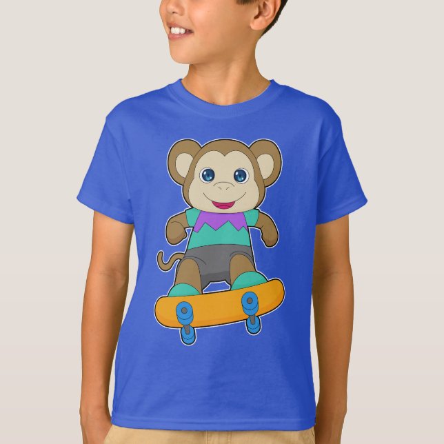 Monkey Skater Skateboard T-Shirt (Front)