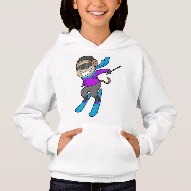 Monkey Skier Ski Hoodie (Front)
