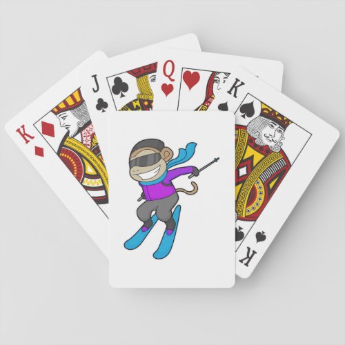 Monkey Skier Ski Playing Cards