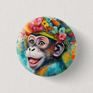 Monkey Smiling Button