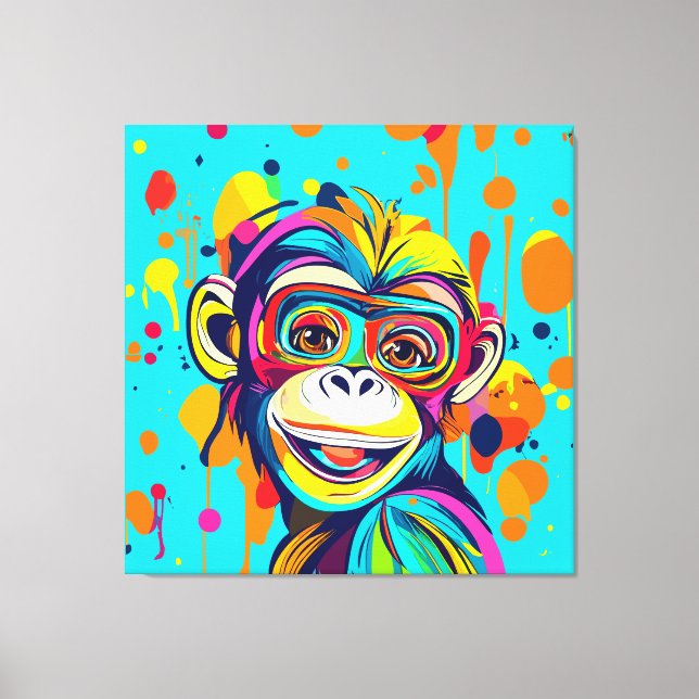 Monkey Smiling Canvas Print (Front)
